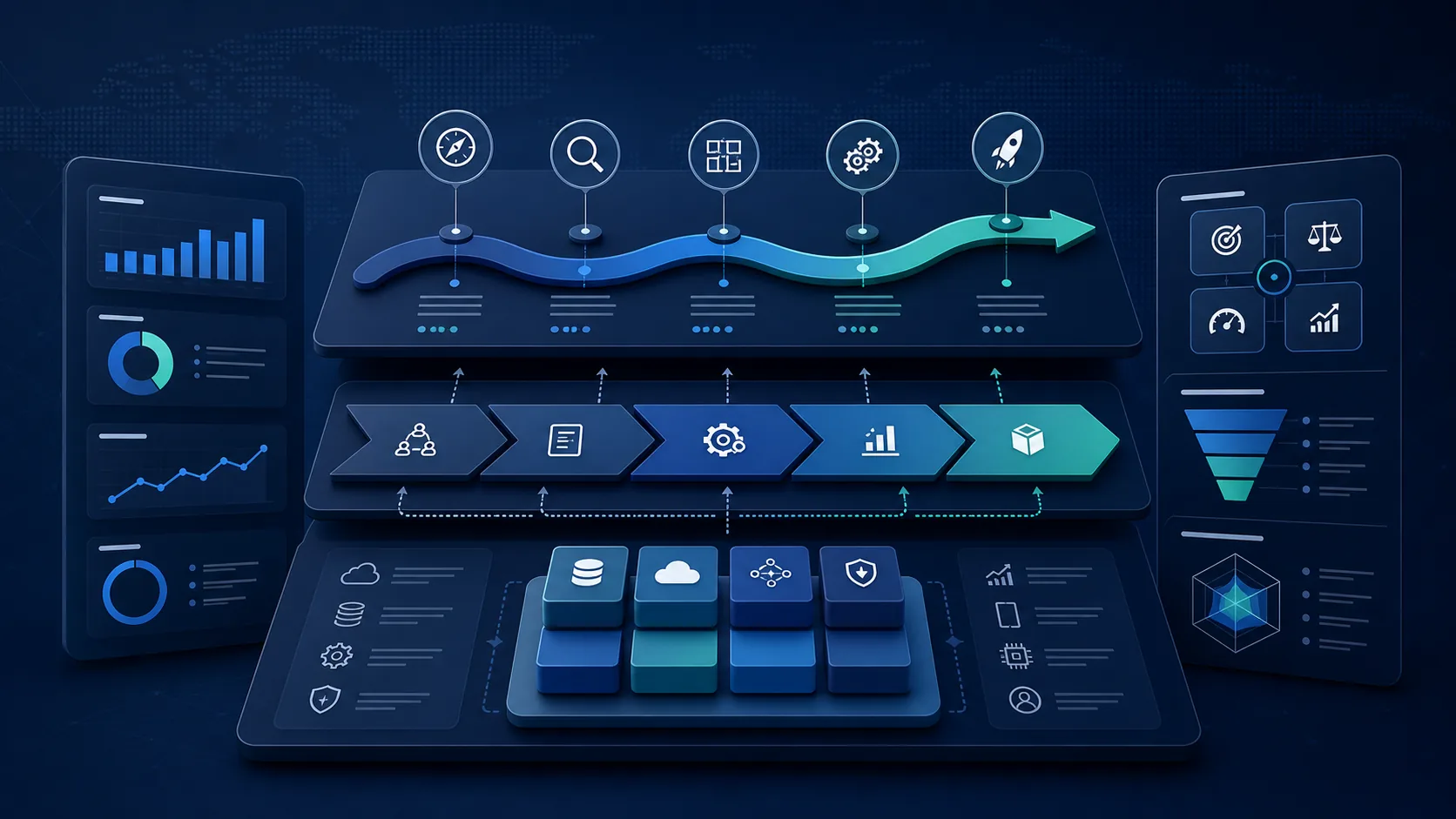 ERP advisory and digital transformation roadmap illustration