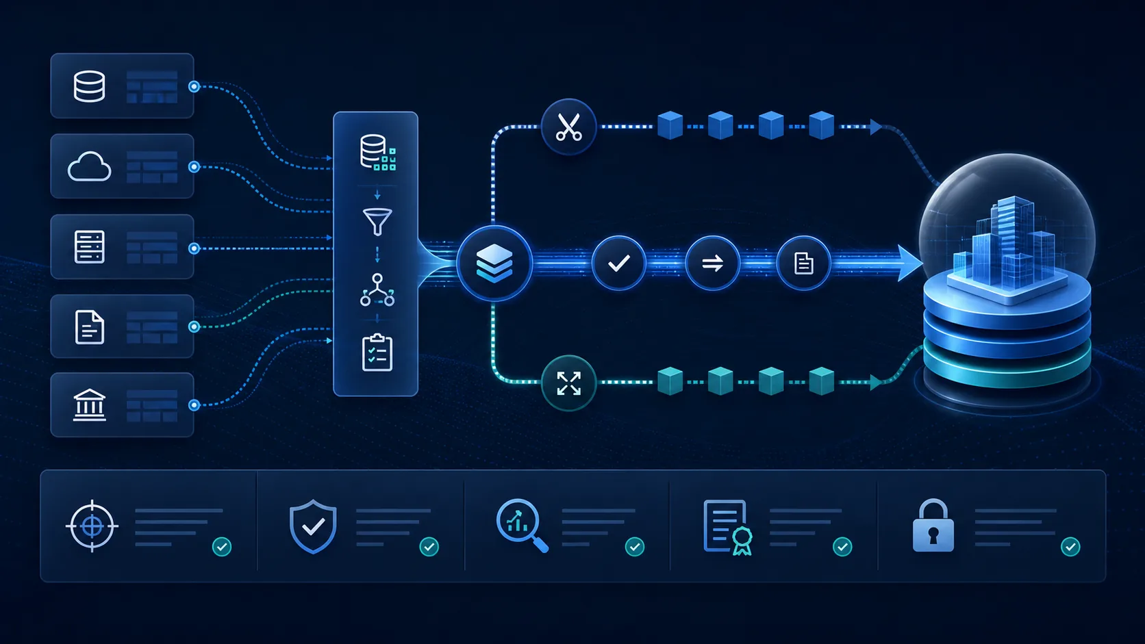 SAP landscape transformation and data migration pipeline illustration